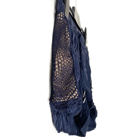 David Lerner Silk Navy Lace Shorts - Picture 3 of 5